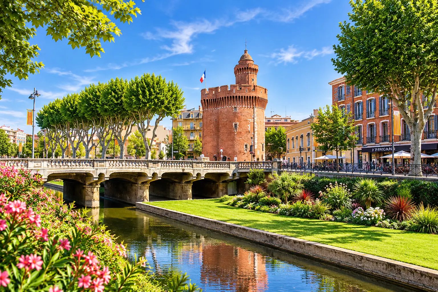 Le Castillet et la Basse à Perpignan