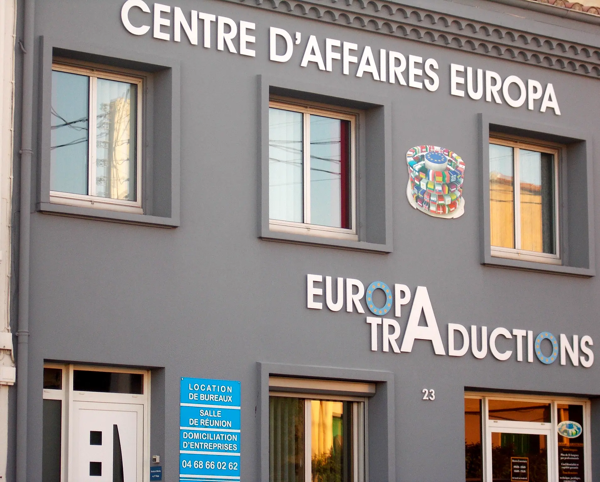 Façade du Centre d’Affaires Europa, 23 avenue Georges Guynemer à Perpignan